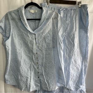 Eileen West 2pc Light Blue Pyjamas Size XL